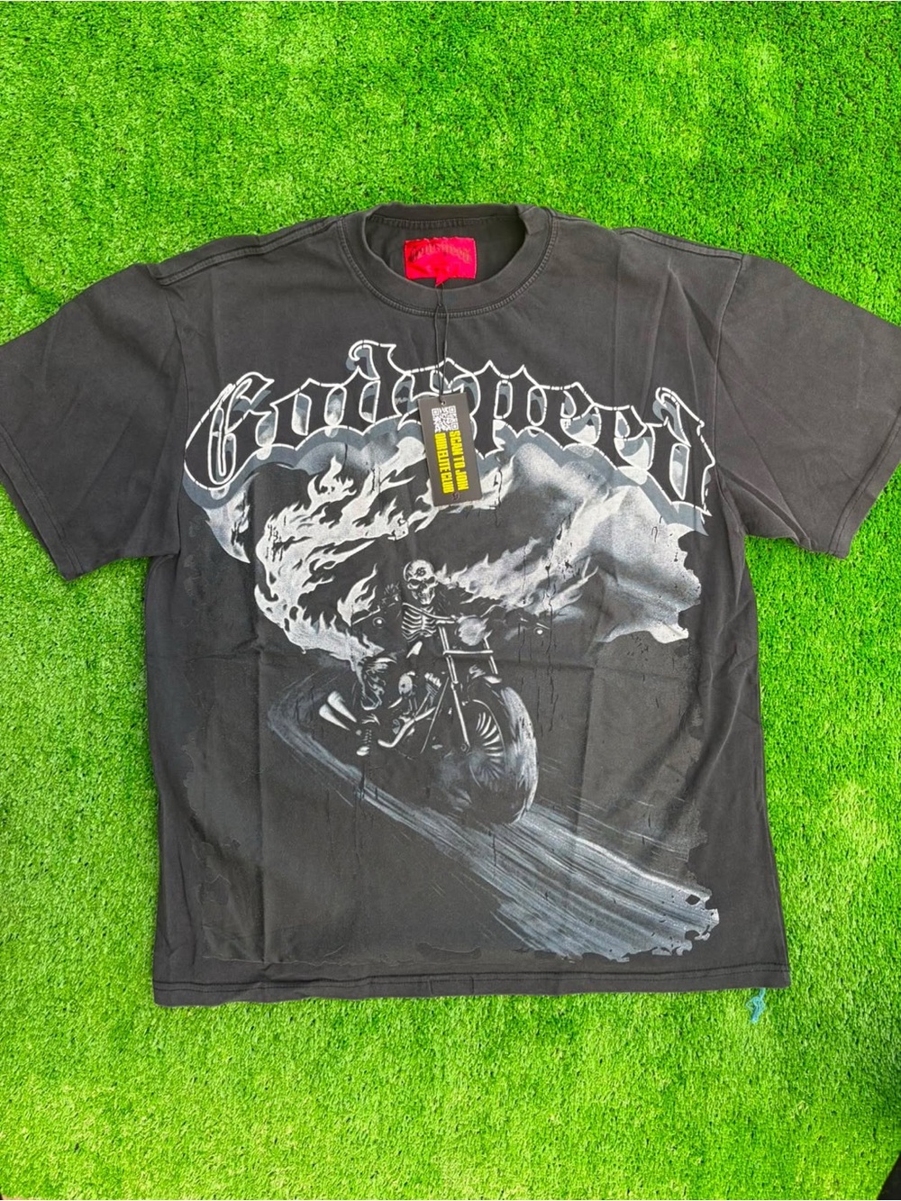 Godspeed Black Graphic Motorcycle Skull Tee - Men
